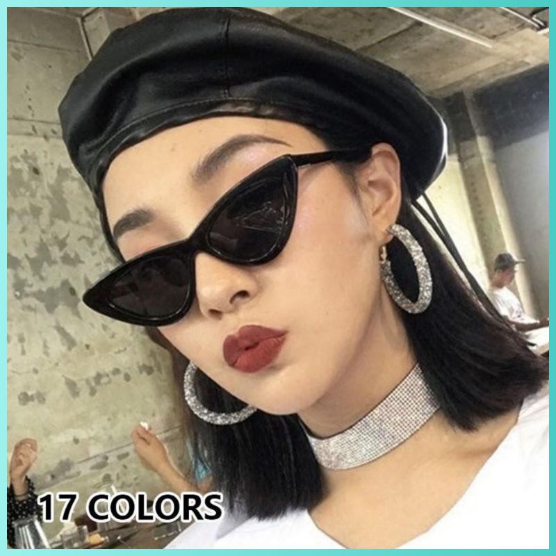 DENNOS-GS08 Kaca Mata Hitam Cat Eye Triangle Wanita Fashion Korean Style