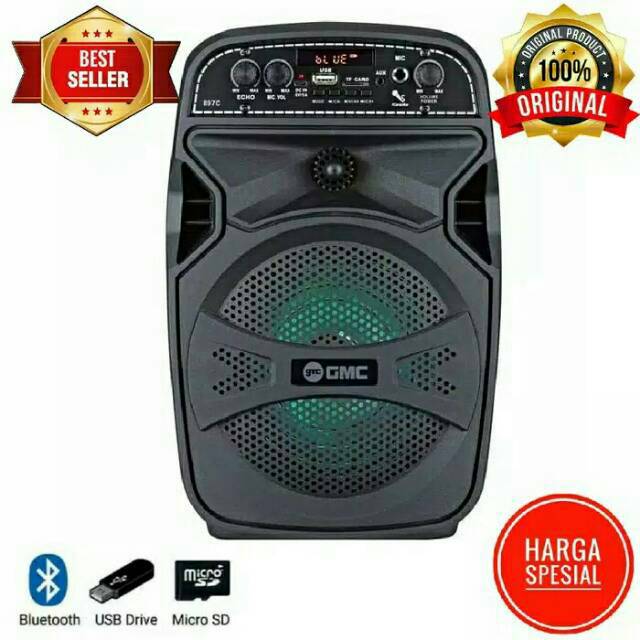 SPEAKER BLUETOOTH MULTIMEDIA GMC 897M 897C/SPEAKER KARAOKE MEETING MULTIFUNGSI SUPER BASS SUBWOOFER