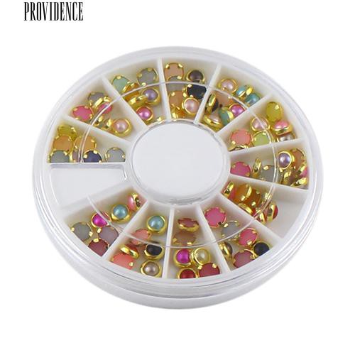 [Bayar Di Tempat] 5mm Paduan Berwarna Putaran Nail Art Rhinestone Pearl Wheel Dekorasi Alat