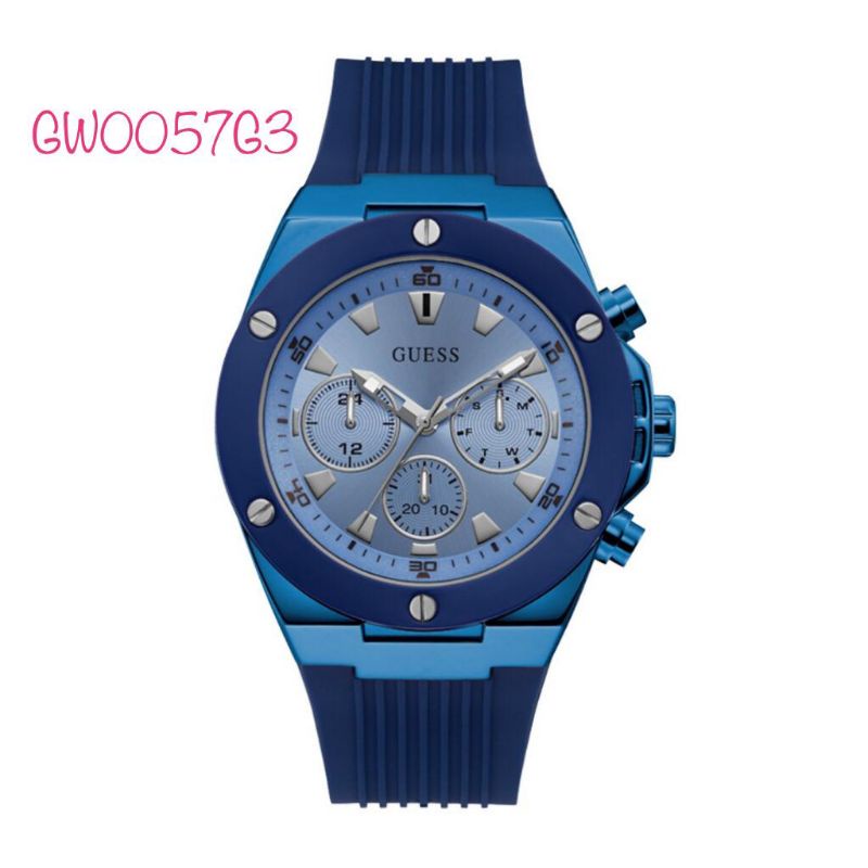 JAM TANGAN GUESS PRIA GW0057G3 STRAP RUBBER ORIGINAL BM