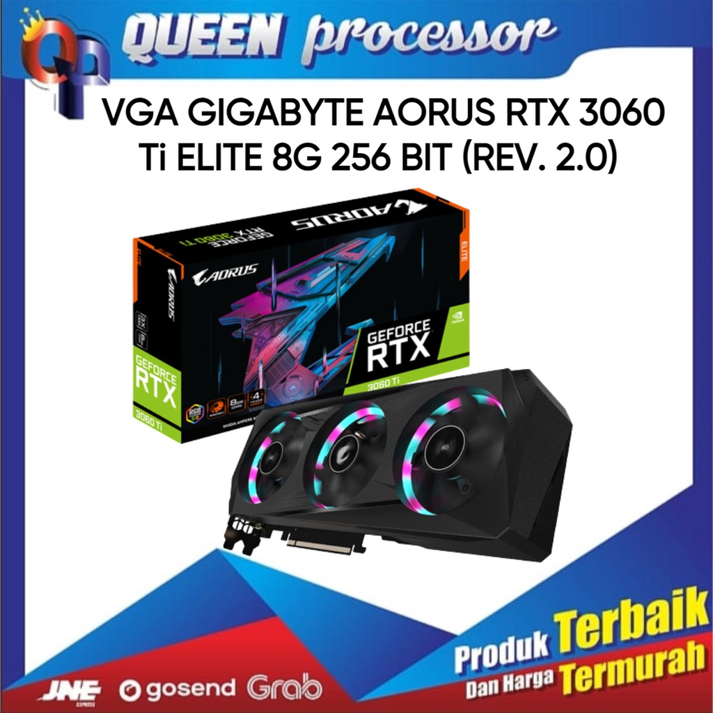 VGA GIGABYTE AORUS RTX 3060 TI ELITE 8G 256 BIT (REV. 2.0) RTX 3060TI