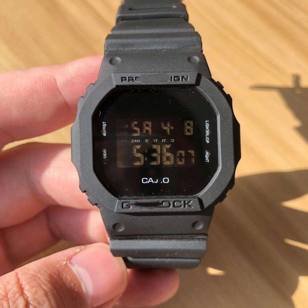 TERBARU  Jam Tangan CASI0 G-SH0CK Sporty DW5600 Full Black Strab Rubber Murah