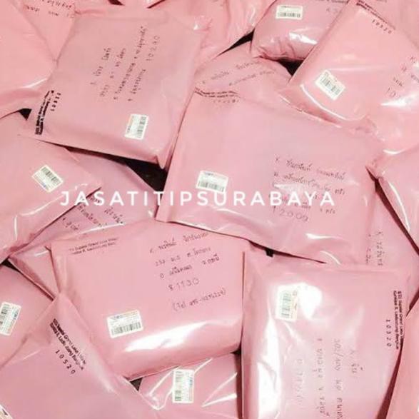 

J> [READY STOCK] 35x45 28x40 Polymailer Pink Muda Polybag Kantong Amplop Plastik Packing (isi 10)