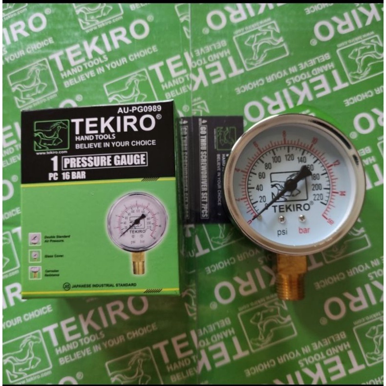 TEKIRO PRESSURE GAUGE 16 BAR PENGUKUR TEKANAN ANGIN 16 BAR MANOMETER