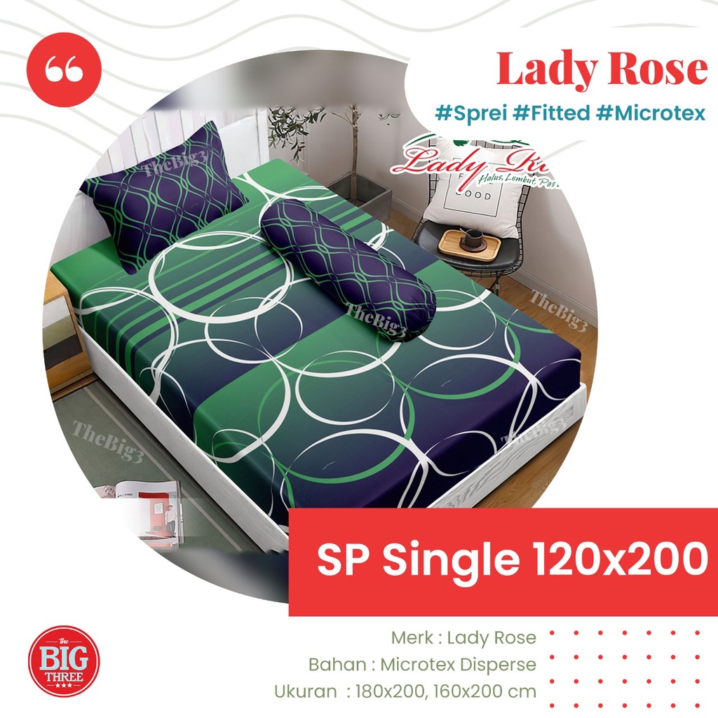 Sprei 120x200 LADY ROSE motif Robocar Poli Mario bros Kereta Snow time Bus Dawson Veranda Vania Monstera - Single 120 SP anak