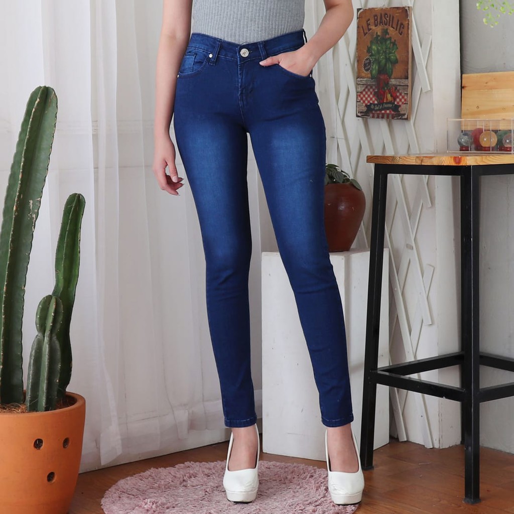 7C-G CELANA JEANS PREMIUM PENSIL BIRU DIAMOND /SKINNY JEANS /EXTRA JUMBO JEANS /35 - 38