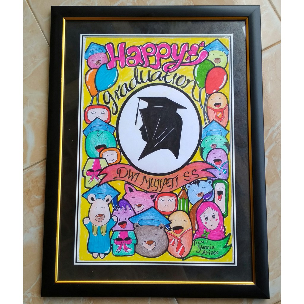 

siluet doodle art kado wisuda, kado ultah, kado wedding, kado anniv by request