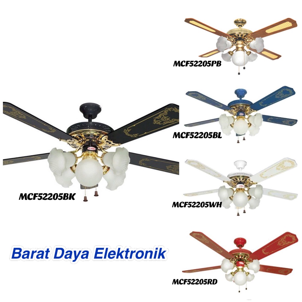 UCHIDA CEILING FAN MCF52205 MCF 52205  Ukuran  52 INCH - 5 LAMPU Kipas Lampu Hias 4 BALING