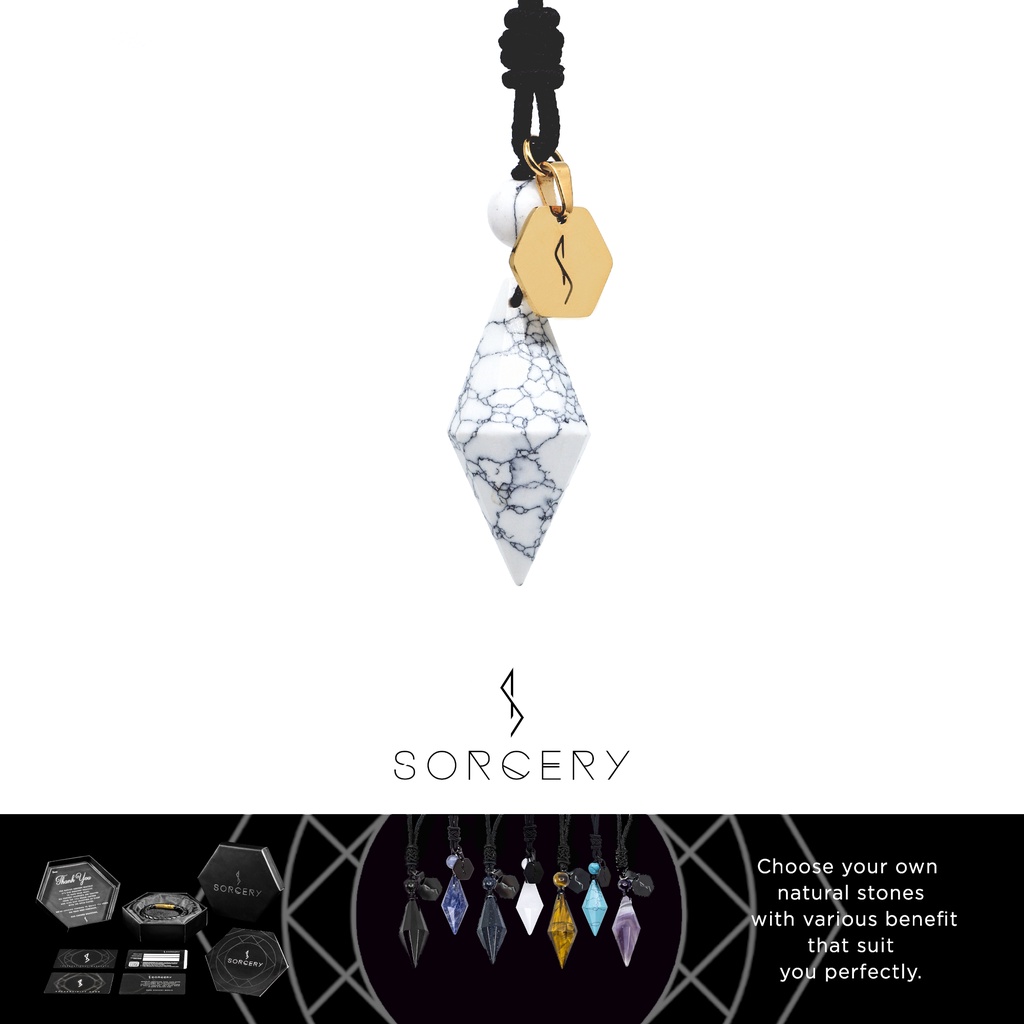 SORCERY Pendant Bandul Liontin Kalung Kesehatan Natural Stone Batu Alam Asli Unisex Cewek Cowok Pria Wanita-4