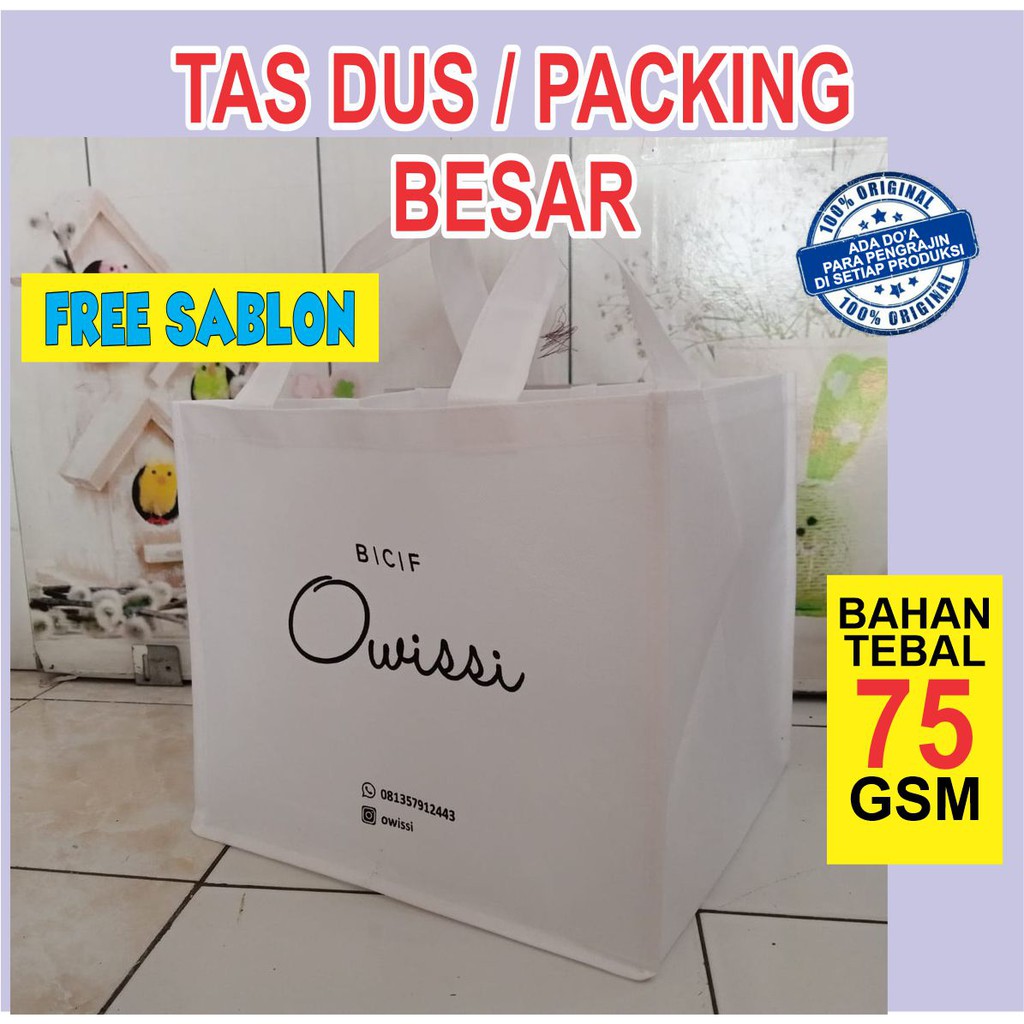 

Tas Dus Spunbond Kue Besar Free Sablon 1 Warna