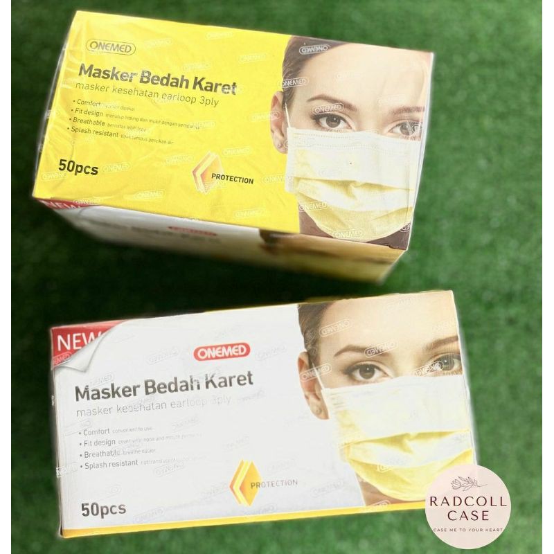 Masker Karet Kuning OneMed box 50pcs Banjarmasin