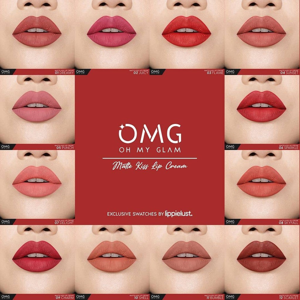 [LIPCREAM] OMG Oh My Glam Matte Kiss Lip Cream 3.5 g  / Lipstik LipCream OMG Coffe Series &amp; Socialite Edition Lipcream