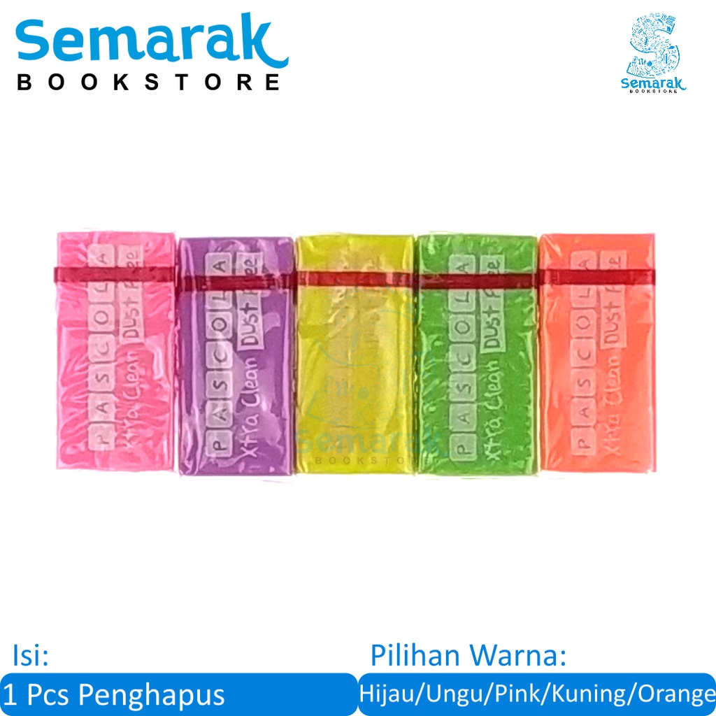 

Pascola Colorful Eraser Penghapus Pensil Lucu Warna Warni - Ungu / Pink / Hijau / Orange / Kuning