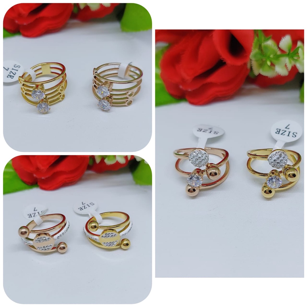 Cincin titanium permata perhiasan fashion 0276-0278