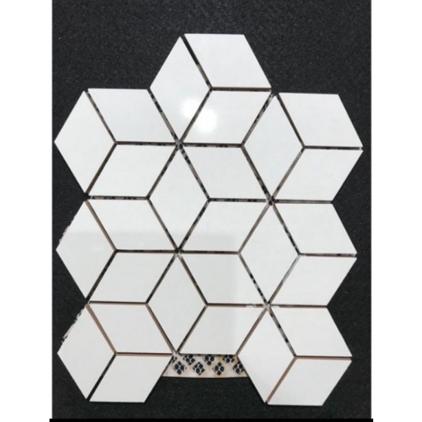 Keramik Mozaik Putih cube