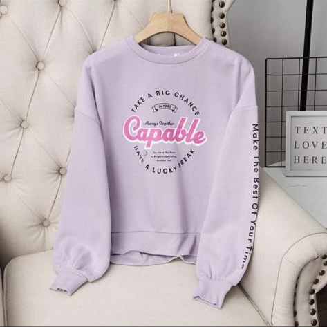 BEFAST - ZFS OOTD Sweater NIYARI / CAPABLE OVERSIZE FLEECE SWEATER / Pakaian Wanita Lengan Panjang / Sweater Casual Wanita / Fashion Remaja Kekinian 2022 / Sweater Motif 2022 / Outfit Cewe Kue / Keluaran Terbaru