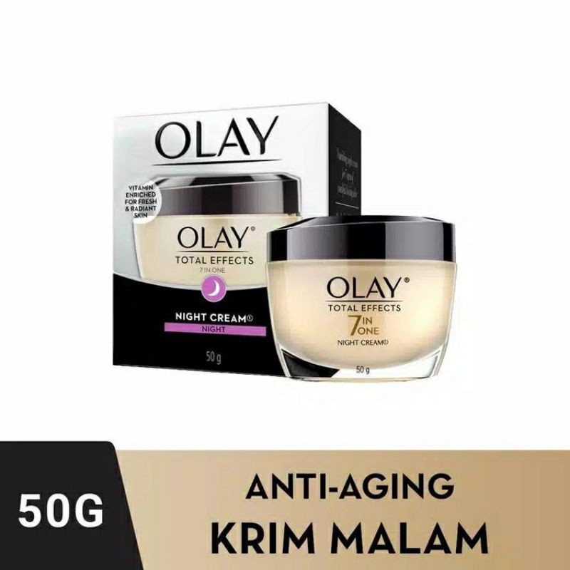 OLAY ANTI AGING PELEMBAB TOTAL EFFECTS NIGHT CREAM 7 IN 1 50GRAM