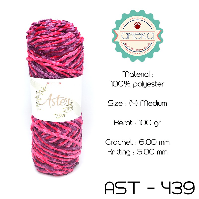 Benang Rajut Bludru ASTER MIX SEMBUR / Velvet Knitting Yarn - 439