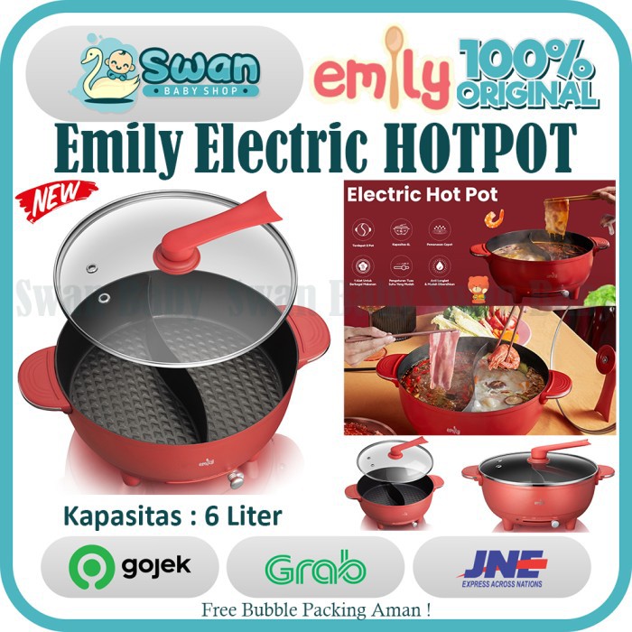 Emily Electric Double Sided Hot Pot 6L / Panci Sekat Dua Sisi