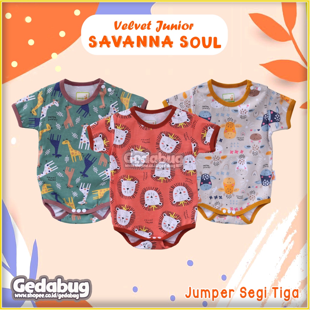 Jumper Velvet Junior SAVANNA Soul | Jumper Segi Tiga Usia New Born | Unisex GEDABUG