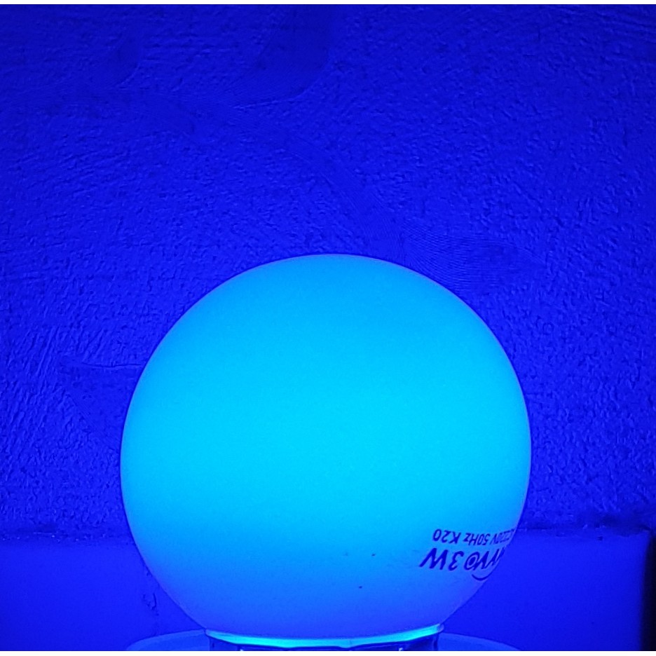 Myvo Biru Lampu Led Ping Pong 3W E27 Warna Biru / Lampu Dekorasi