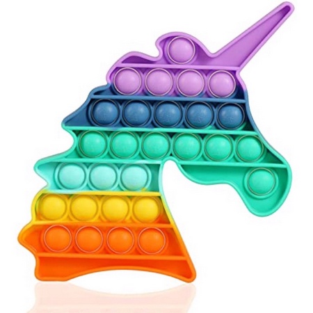 POP IT RAINBOW FIDGET TOYS Mainan Anak Edukasi Murah Pop Its Unicorn New Fidget Push Bubble Kids Kid-Unicorn Rainbow