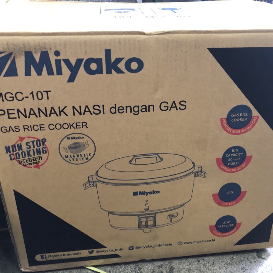 MIYAKO Rice Cooker Gas Lpg 10 Liter - Gas Cooker  MCG 10T