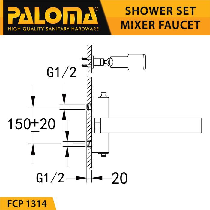 PALOMA FCP 1314 Shower Tiang Set Column Mandi Keran Kran Panas Dingin