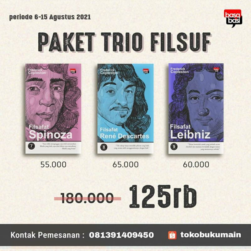 Buku Paket Filsafat Spinoza+Filsafat Rene Descartes+ Filsafat Leibnis