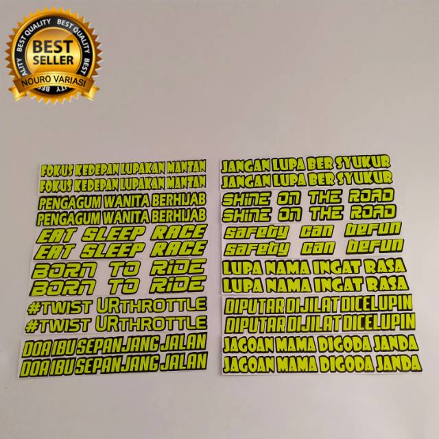  stiker  cutting kata  kata  doa  ibu sepanjang jalan visor 