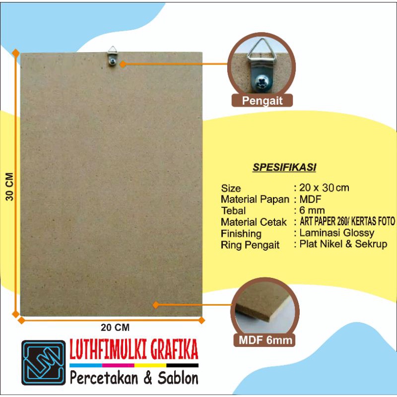 ( COD ) CETAK FOTO - BINGKAI FOTO - FOTO 12R - 20x30 - PAPAN KAYU MDF 9mm - HIASAN DINDING- WALLDECO
