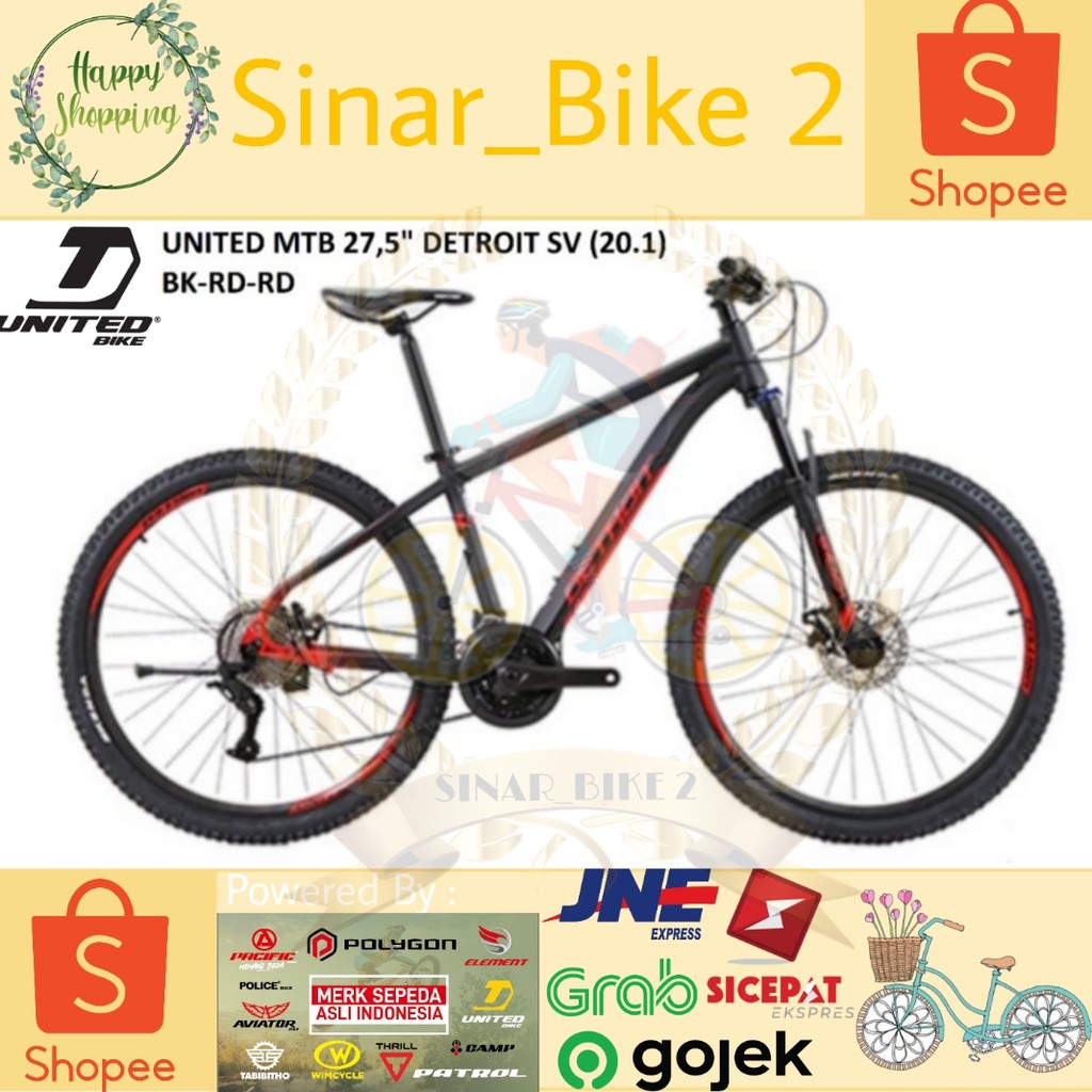 Sepeda Mtb 27,5inch United Detroit Sv Alloy 24Speed (Ekspedisi)