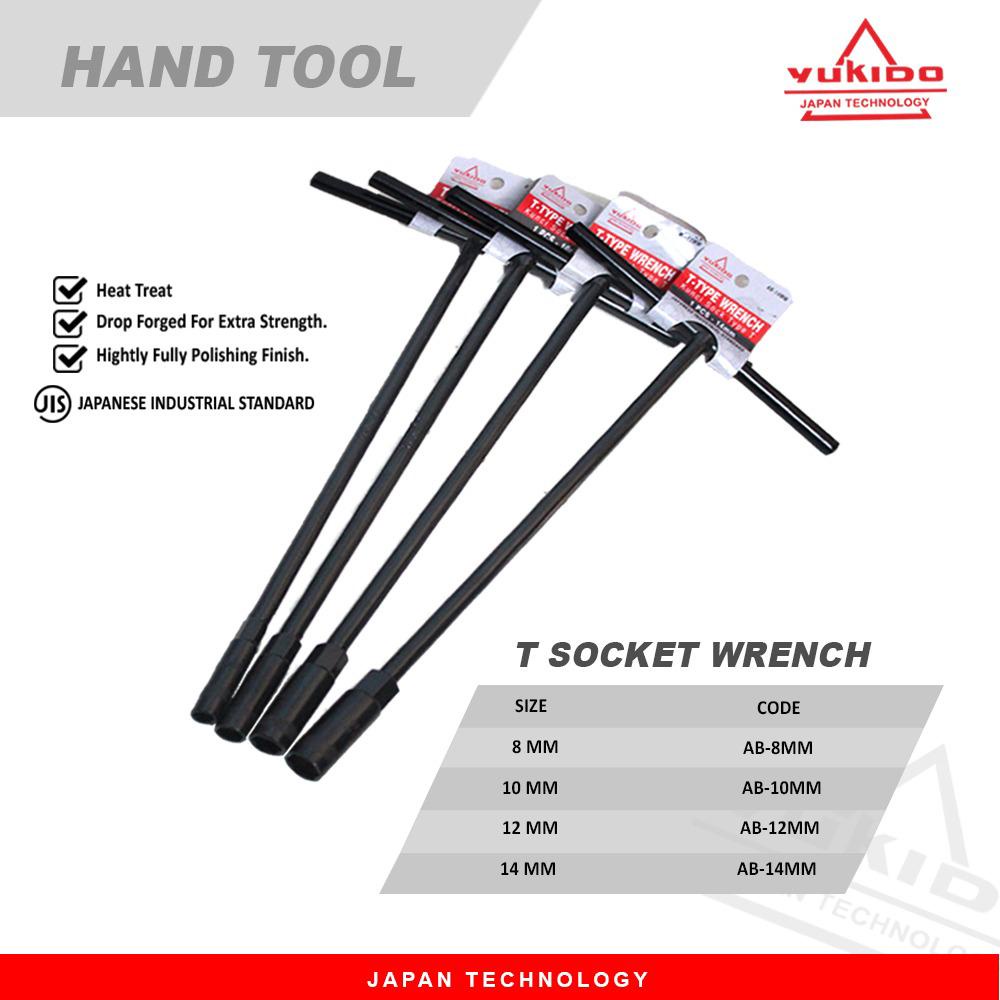 GARANSI 3TH KUNCI T YUKIDO / KUNCI SOCK FREED TOOLS BAGUS / KUNCI T HARGA SATUAN 8,10,12,14mm TERSEDIA JUGA MERK YUKIDO JAPAN TECHNOLOGY