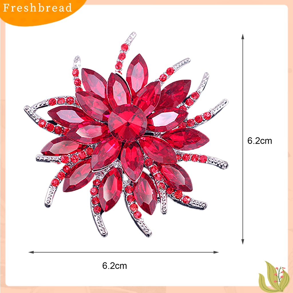 [ TERLARIS]Wedding Bridal Large Flower Shiny Rhinestone Lady Scarf Brooch Pin Jewelry Decor