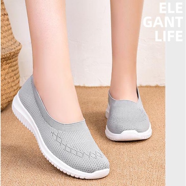 TBIG [COD] Sepatu Slip On ELENASHOES Import Shoes Wanita Sepatu Korea Style Sekolah Kuliah