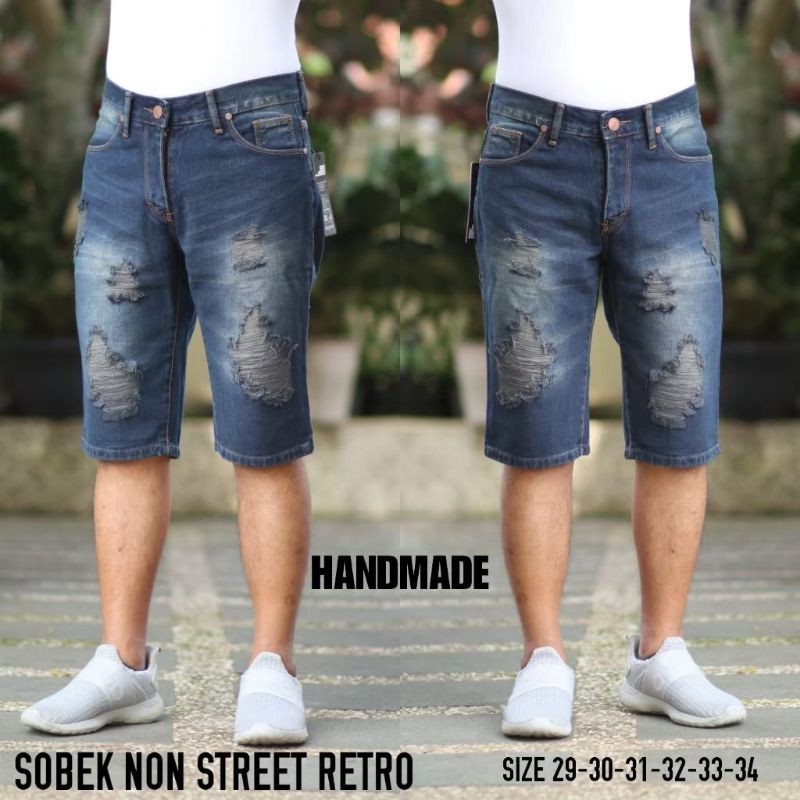 CELANA JEANS SKINNY SOBEK /JEANS PENDEK PRIA- RIPPED JEANS PRIA-CELANA JEANS SOBEK PERMIUM