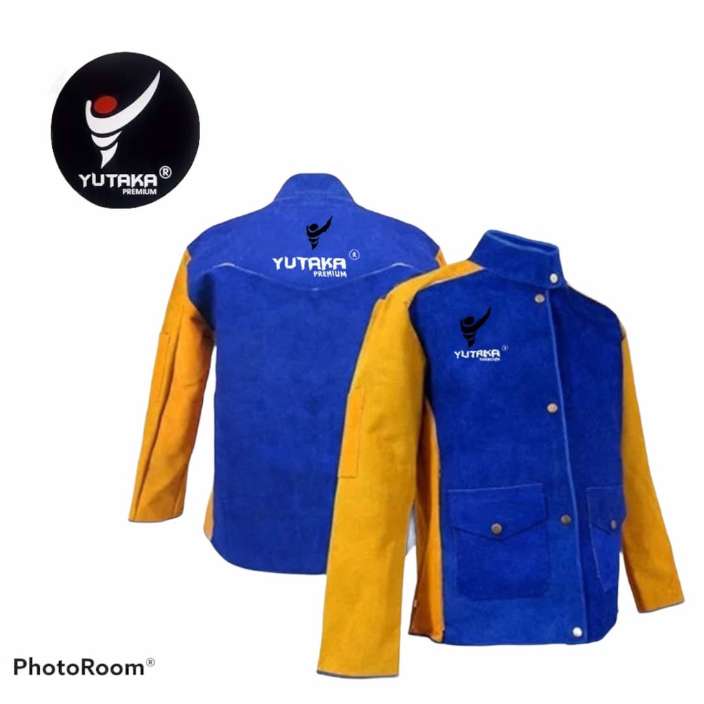 JAKET PELINDUNG UNTUK PENGELASAN MERK YUTAKA/ jaket yutaka kulit biru