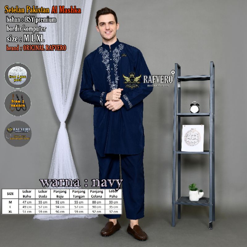 Baju Muslim Koko - Setelan Pakistan Al-Mashka - Setelan baju Muslim RAFVERO Original