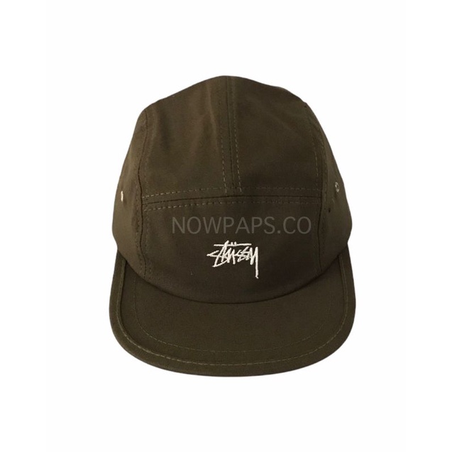 TOPI FIVE PANEL STUSSY BORDIR FONT GREEN ARMY.TOPI 5PANEL STUSSY HIJAU ARMY.TOPI STUSSY ORIGINAL