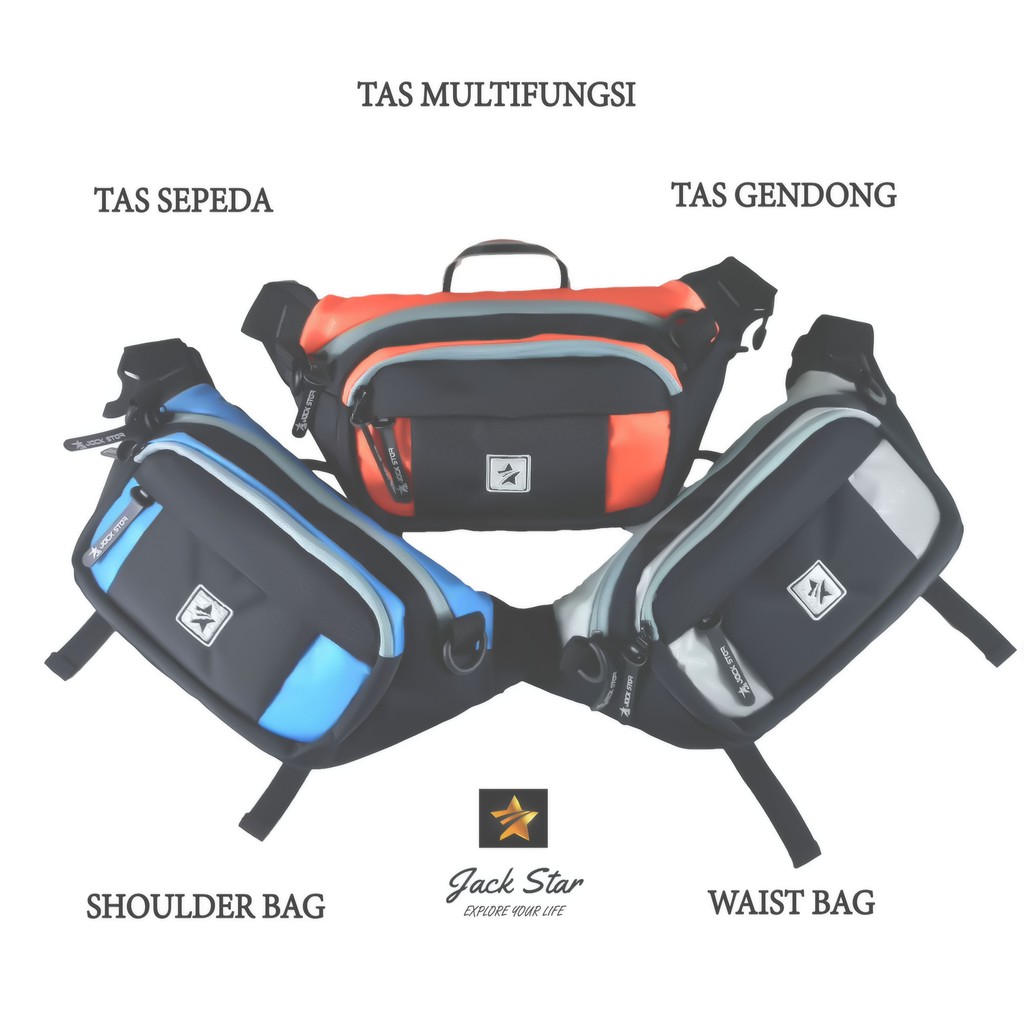 Tas Slempang Pria Tas Selempang Outdoor Tas Sepeda MTB Jackstar Waistbag Multifungsi Waist Bag Multifungsi Tas Selempang Multifungsi Tas Selempang Outdoor Multifungsi Slingbag Multifungsi