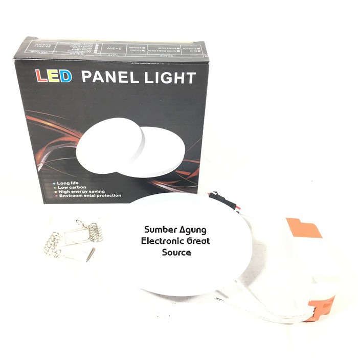 Panel Downlight LED Tanam 2 Warna Putih 3W Kuning Warm White 3W Emico Bulat