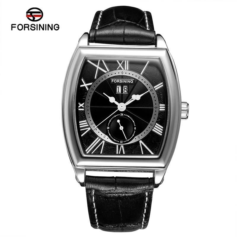 

Forsining Luxury Men'S Watch High Quality Unique Rectangular Leather Mechanical Watch Casual Watch