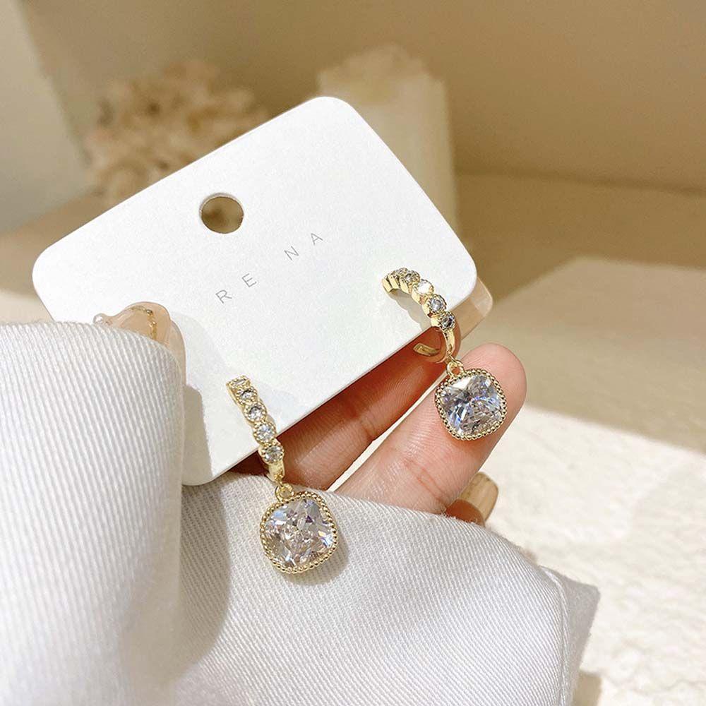 Mxbeauty Anting Menjuntai Trendi Hadiah Sederhana Perempuan Geometris Zirkon Korea Ear Stud