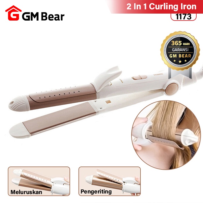 GM Bear Catokan Rambut (2 in 1) 1173 - Hair Straightener Professional Multifunction