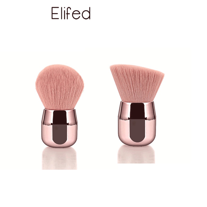 Brush makeup Kepala Jamur Warna pink Untuk Bedak / blush On