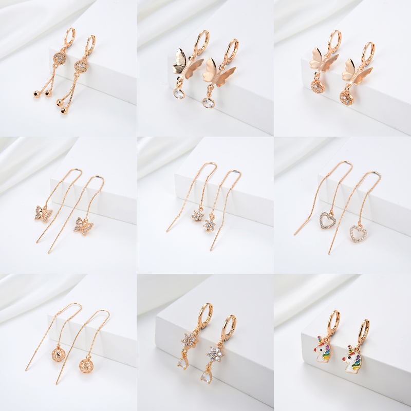 HYL Jewelry Anting Wanita Model 28E - Giwang Tindik Fashion Korea