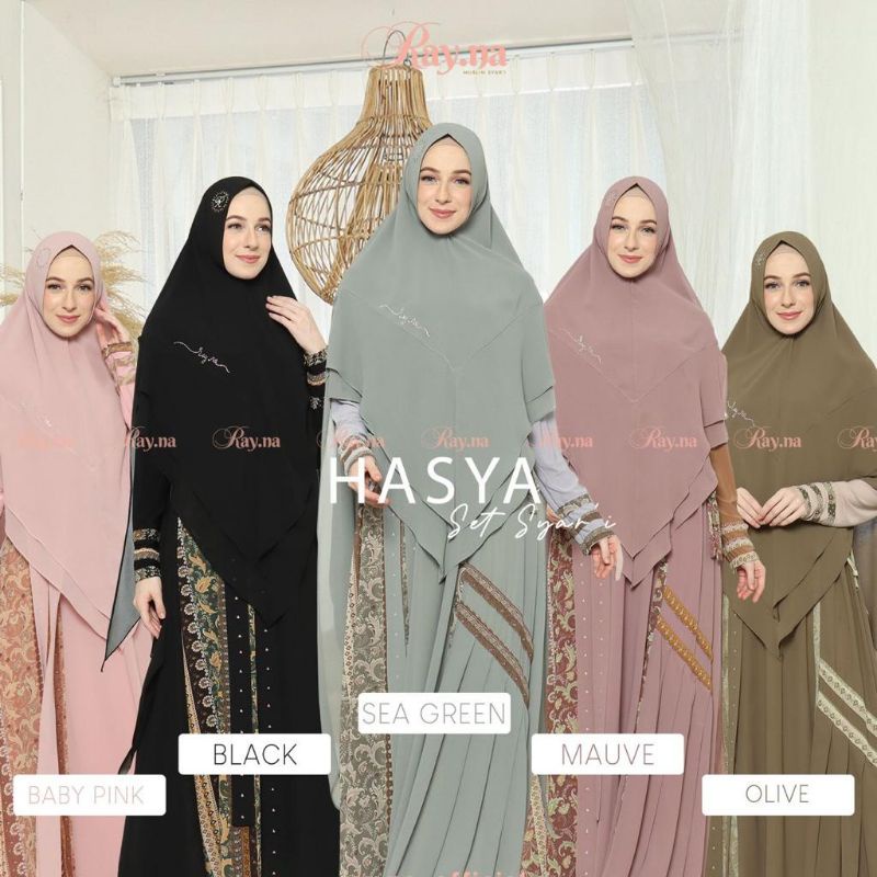 HASYA SYAR'I SET By RAYNA ORIGINAK HIJAB SYARI BESTSELLER KEKINIAN TERLARIS TERMURAH
