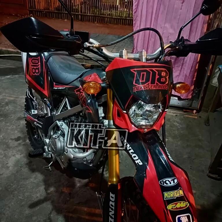 Decal Sticker Kawasaki Klx 150 Dekal Klx 150 BF Striping Klx 150 G Full Body Hitam Merah