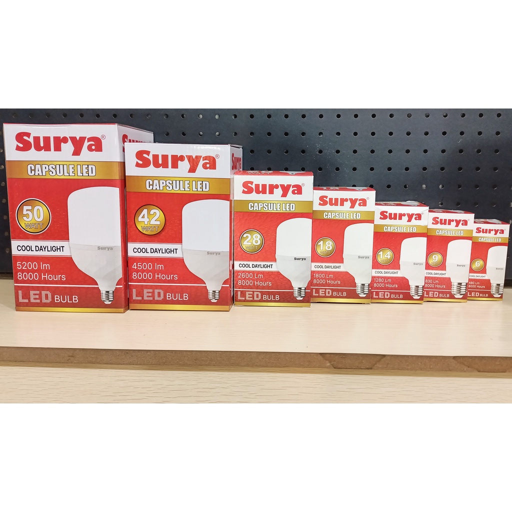 Lampu LED 6500K Putih Surya Capsule 36W, 42W, 50W Bohlam LED