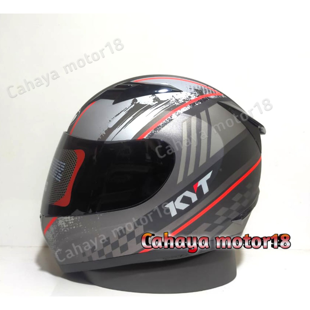 HELM KYT R10 #4 GUNMETAL DOFT/RED|KYT FULL FACE